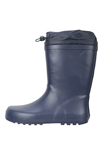 Mountain Warehouse Botas de Agua Estampadas para Mujer con protección contra la Lluvia - Botas Impermeables- para Senderismo, excursión, Caminar Azul Marino Talla Zapatos Mujer 37 EU