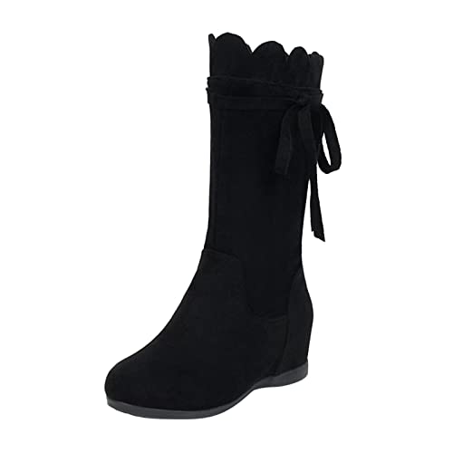 Dasongff Botines planos negros para mujer – Botas indias para mujer, botas cortas, pantorrilla ancha, botas planas para mujer, con cordones, botas de tacón alto, plataforma, botas góticas baratas,