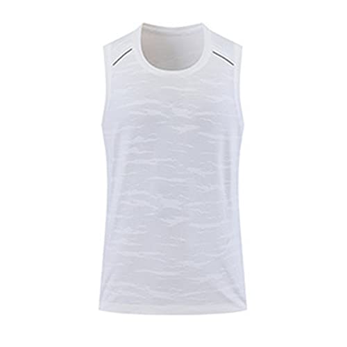 OverDose Boutique Camiseta sin mangas transpirable de secado rápido para correr al libre suelta de cuello redondo para entrenamiento deportivo de verano para hombre Top Una Manga