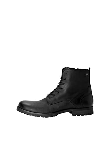 Jack & Jones JFWORCA Leather 19 STS, Chukka Boots Hombre, Gris(Anthracite Anthracite), 44 EU