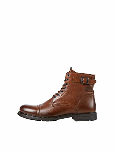 JACK & JONES Jfwshelby Leather Boot Sn, Barco Hombre, coñac, 44 EU