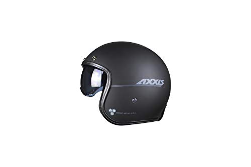 AXXIS Casco Moto Jet con Gafa Solar OF507SV Hornet SV Solid A1 Negro Mate Talla S (55-56 CMS) HOMOLOGADO