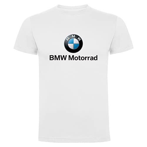 Camiseta Blanca Moto Hombre 100% Algodón Camisa para BMW Mottorad tee Shirt (M)