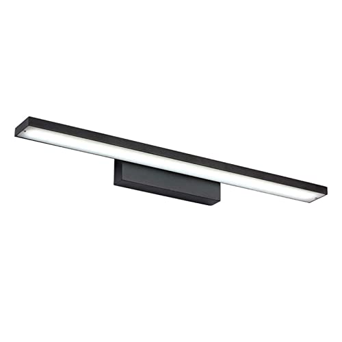 Espejo de baño LED Luz delantera Lámpara de espejo de baño antivaho impermeable negra, luz de pared de baño de aluminio moderno con pantalla acrílica, para gabinete de espejo, lavabo, 100CM / 24W,600