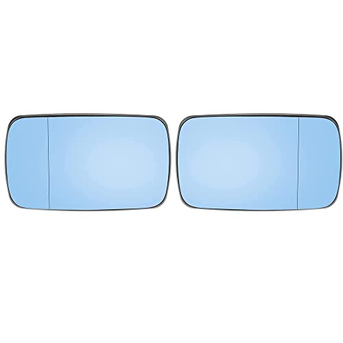 Riloer Espejo retrovisor izquierdo/derecho para coche, espejo retrovisor de cristal blanco/azul tintado, apto para B-M-W Serie 3 E46 318i 320i 325i 330i 1998-2006, 51168250437, 51168250438