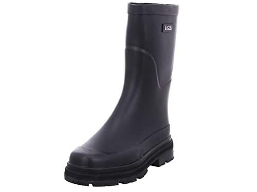 Aigle Mid Rain, Botas de lluvia para Mujer, Negro, 38 EU