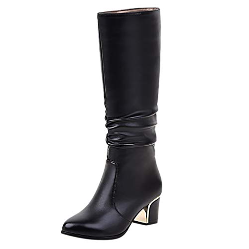 NUSGEAR Botas Altas Tacon Mujer Zapatos de Mujer Fiesta de Cuero Otoño Invierno Botas de Nieve Cómodos Botines Moda Faux Delgado Botas Altas Tacon Tobillo Botas de Agua Mujer vpass