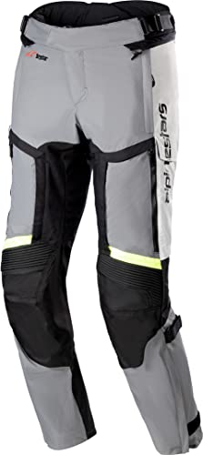 Alpinestars Bogota Pro Drystar 4 Seasons impermeable pantalones textiles de motocicleta (Gray/Yellow,S)