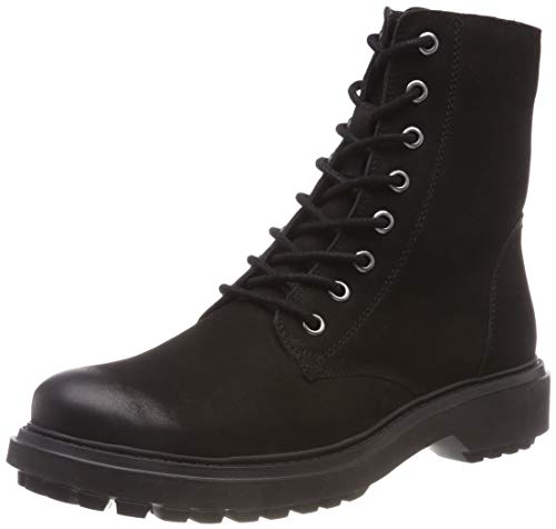 Geox D ASHEELY H, Botas Estilo Motero, para Mujer, Negro (C9999), 36.5 EU