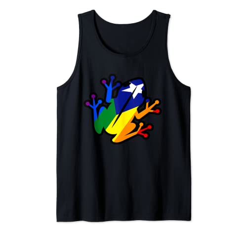 Arco Iris Puertorriqueño Rana Coqui Camiseta sin Mangas