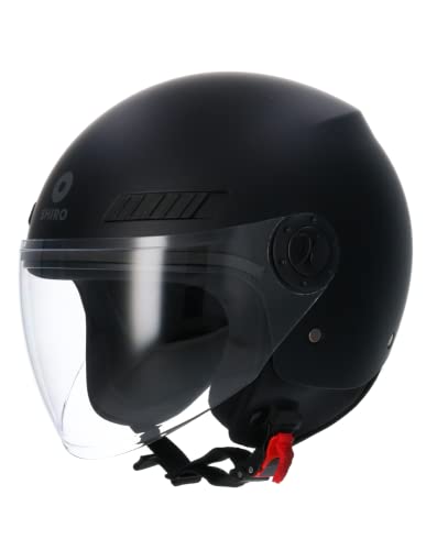 SHIRO HELMET Cascos de moto para hombres y mujeres homologados con visera negra mate modelo SH-62 Shiro Marca M Talla M