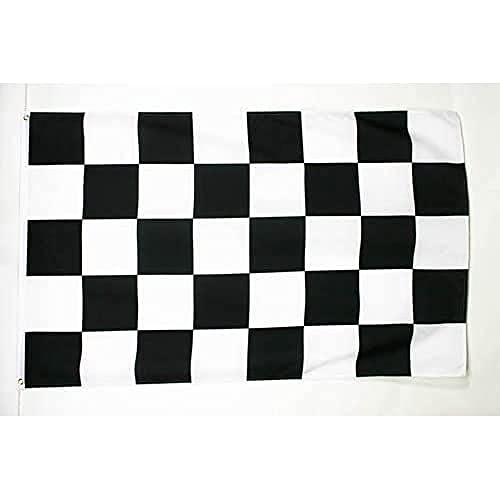 AZ FLAG Bandera A Cuadros Negros Y Blancos 90x60cm - Bandera DE Carreras AUTOMOVILES - Negro Y Blanco 60 x 90 cm