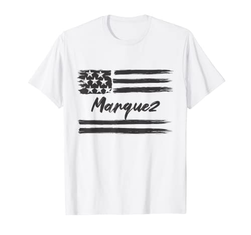 Marquez - Bandera de Estados Unidos con nombre personalizado, estrellas y rayas Camiseta