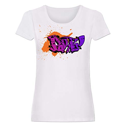 Camiseta de mujer Party Girl Murales Graffiti Style – Bote spray Artistas de carretera Street Art blanco S