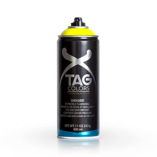 TAG COLORS - Bote de Spray para Graffiti, Color Blanco Transparente (G400B006), Resultado Profesional, Precisión y Cubrición, Acabado Ultra Mate, Master Pack 6 x 400ml