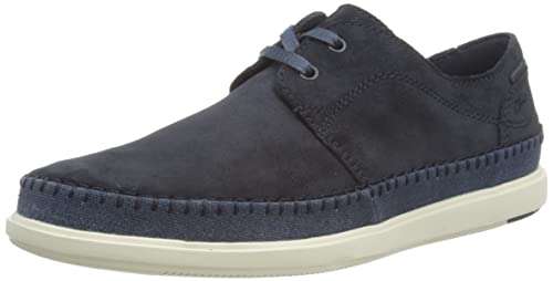 Clarks Bratton Lo, Botas de Barco Hombre, Azul Marino Ante, 43 EU