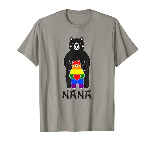 NANA Bear LGBT Lindo Arco Iris Orgullo Gay Lesbiana Camiseta