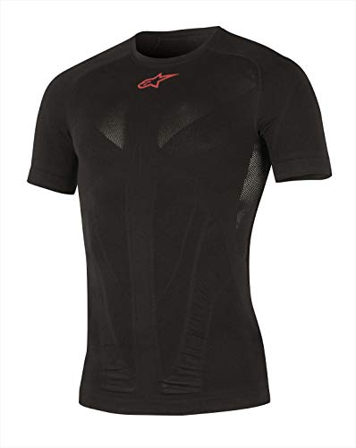 Alpinestars Tech Top SS Summer, Negro Rojo, Medio/Grande