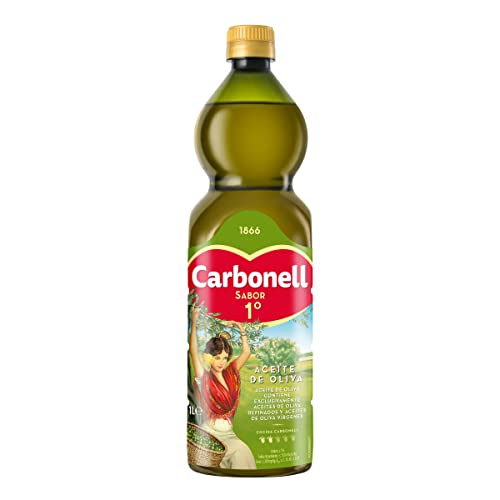 Carbonell - Sabor, Aceite de Oliva de Carácter Más Intenso, Ideal Consumo Diario, Uso en Caliente y Guisos - Botella de 1 L