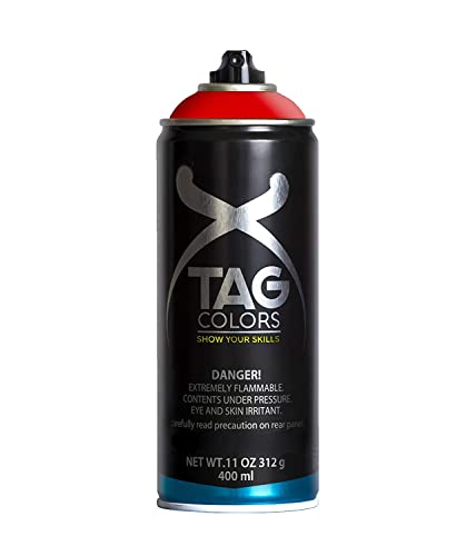 TAG COLORS - Bote de Spray para Graffiti, Color Gundam Red (G400A066), Resultado Profesional, Precisión y Cubrición, Acabado Ultra Mate, 400ml