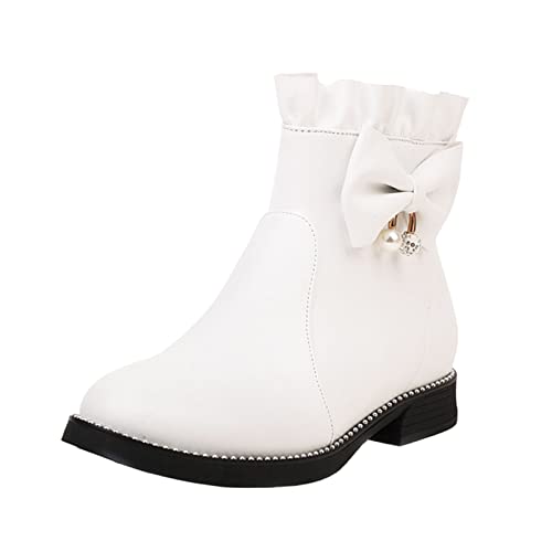 Dasongff Botines Mujer Tacón Grueso - Botas Cowboy Mujer Marrón Botas Motardas Botas de Vaquero Mujer Botas Tacón Alto Botas Plataforma Chelsea Botas Mujer Marrón, blanco, 37 EU