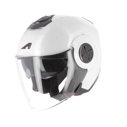 Astone Helmets - AVIATOR monocolor- casque jet - casque de moto homme - casque jet homologué - casque jet en fibre de verre - pearl white XL