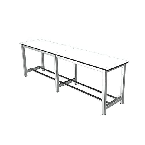 Megablok Banco Vestuario Desmontado. Estructura Metálica Gris - Asiento Fenólico Blanco. Dim: 480 mm x 1500 mm x 340 mm