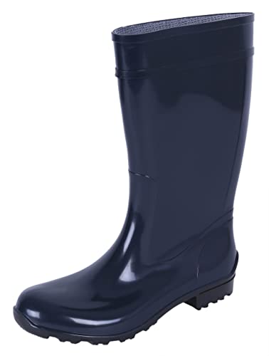 Lemigo Ilse Botas de Agua para Mujer Botas de Lluvia Femeninas de Goma PVC Color Azul Marino Calzado Impermeable Cómodo Sólido 38 EU 5