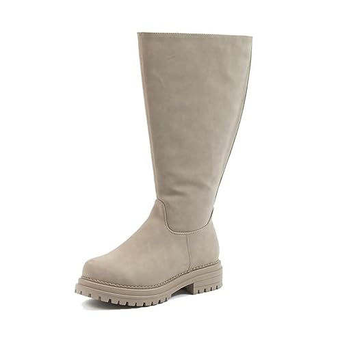 Gabylou - Botas de pantorrilla ancha XL para mujer - Modelo Emilie, Lt Taupe, 40 EU XX-Large