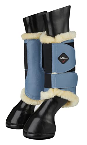 LeMieux Par de Botas de Cepillado Unisex con Forro Polar, Azul Hielo, Talla XL