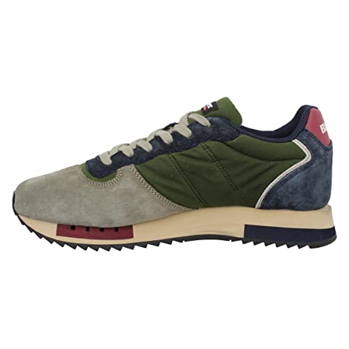 Zapatillas azules Queens en gamuza y tela verde militar U23BU08 F2QUEENS01, multicolor, 40 EU