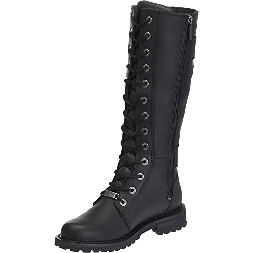 Botas de cuero para mujer Harley-Davidson Belhaven Knee-Hi negro o marrón D87082 - Negro -