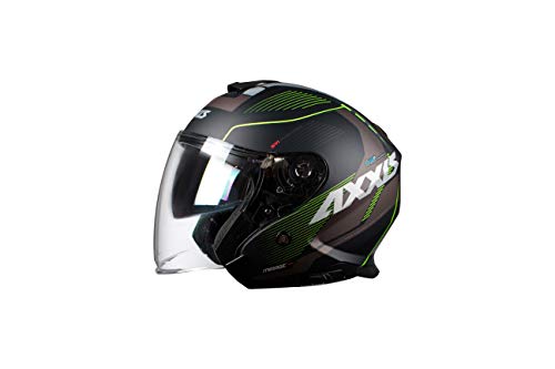 AXXIS Casco Moto Jet con Gafa Solar OF504SV Mirage SV Village B3 Amarillo Fluor Mate Talla S (55-56 CMS) HOMOLOGADO