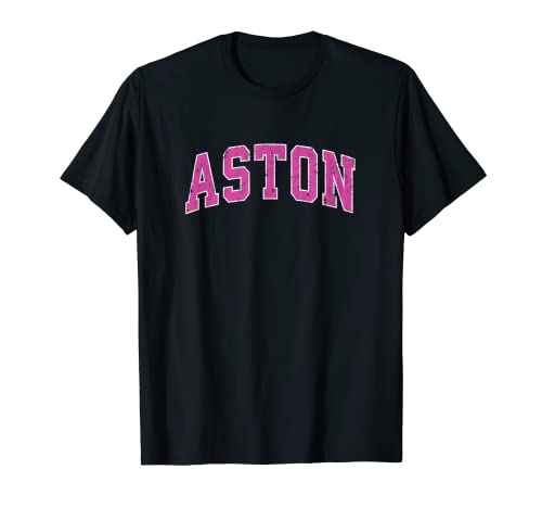 Aston Pennsylvania PA Vintage Diseño Deportivo Rosa Camiseta