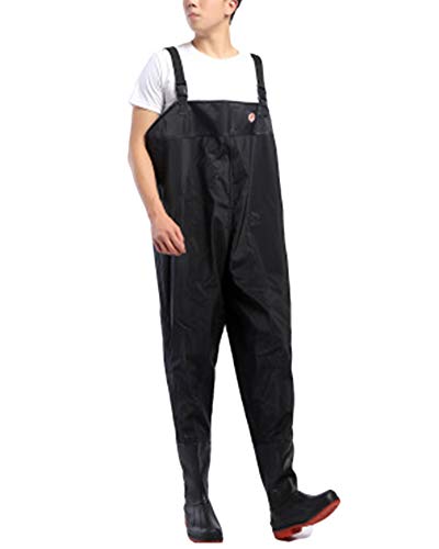 Pantalones Vadeadores De Pesca Honda Mono Botas Waders para Pesca De Lanzar Transpirables Unisexo Negro 65 37