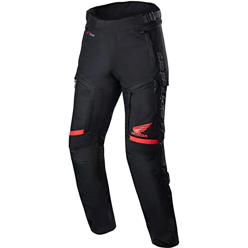 Alpinestars H Bogota Pro Drystar Pantalones de motocicleta para hombre, Negro/Rojo, XL