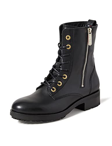 Tommy Hilfiger TH Essentials Biker Boot, Botas de Moda Mujer, Black, 40 EU