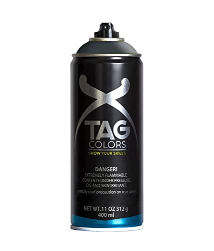 TAG COLORS - Bote de Spray para Graffiti, Color Darth Grey (G400A082), Resultado Profesional, Precisión y Cubrición, Acabado Ultra Mate, 400ml