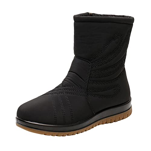 Dasongff Botines Plataforma Mujer Sexy - Botas de invierno para señora Pies Muy Sensible Botas Motardas Botas Planas Negras Botas Tacón Alto Botas Mollet Large XXL Botas Chelsea Beige, Negro , 39 EU