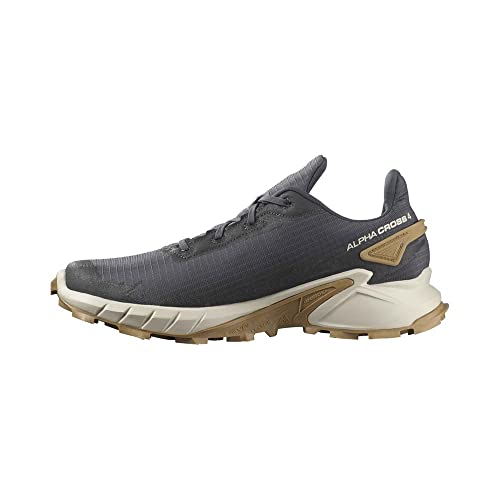 Salomon Alphacross 4 Zapatillas de Trail Running para Hombre, Agarre potente, Comodidad duradera, Rendimiento versátil, Ebony, 43 1/3