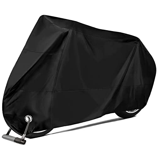 Funda para Moto, XXL Impermeable Motocicleta Outdoor&Indoor Poliéster Funda Scooter Bicicletas, Antipolvo/UV protección, Lona para Interior y Exterior con Orificios de Bloqueo, 245x105x125cm