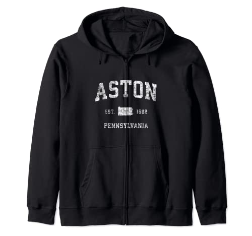 Aston Pennsylvania PA Diseño deportivo deportivo vintage Sudadera con Capucha