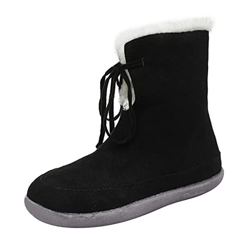 TEELONG - Botas de tobillo para mujer, zapatos cortos de moda, estilo casual, botas de tacón de cuero romano, botas gruesas para mujer, Black, 38 EU