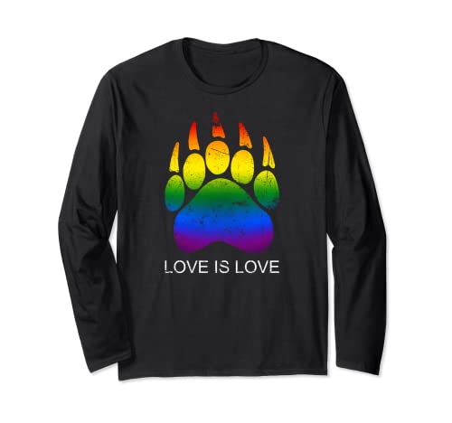 Love Is Love Bear Paw LGBTQ - Camiseta con diseño de arco iris Manga Larga