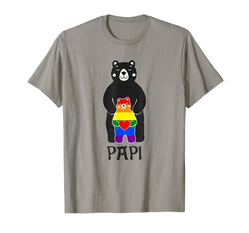 Papi Bear LGBT Lindo Arco Iris Orgullo Gay Lesbianas Camiseta