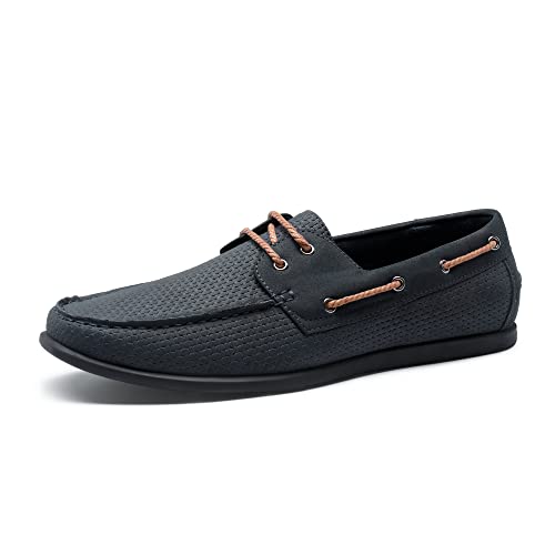 Bruno Marc Zapatos náuticos para hombre Botas de vela clásicas Mocasín Zapatos de ocio, azul, 47 EU