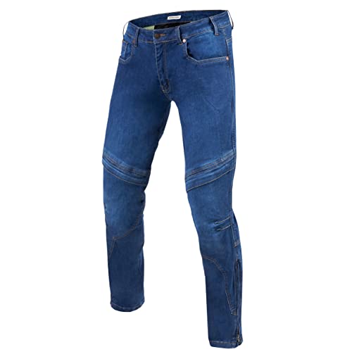 REBELHORN Rage Slim Fit Jeans Pantalones de Moto para Hombres Materiales Durables Rodilla y Protectores de Cadera Kevlar Dupont Paneles 4 Bolsillos externos