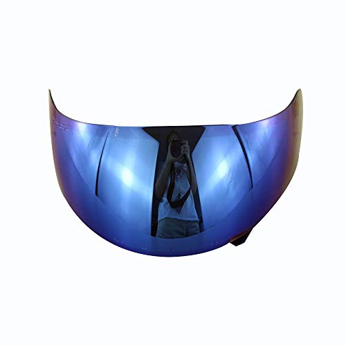 NO LOGO FJY-Visor, Escudo Casco de la Motocicleta de la Cara Llena del Visera del Objetivo Escudo de Motocross Casco de la Moto Cascos Visera for AGV K3 K4 (Color : Blue Color)