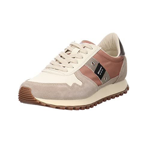 Blauer.USA Merril 03 - Zapatillas deportivas para mujer, combinación de piel y tela, diseño estampado, natural, 41 EU