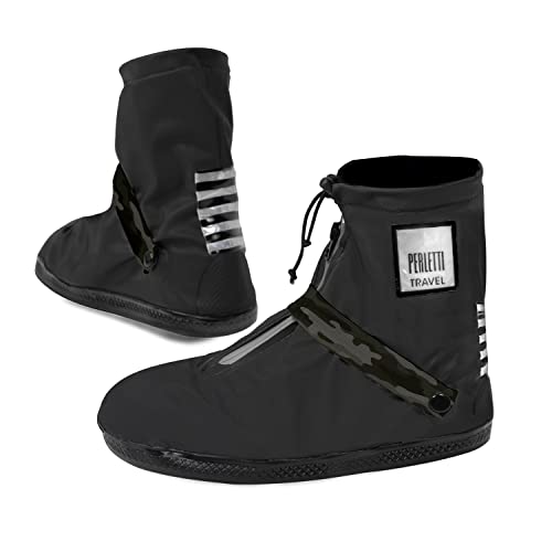 PERLETTI Cubre Zapatos Impermeable Lluvia Bajos Hombre Mujer - Cubrezapato Protector Zapatillas Impermeables Negro - Cubrecalzado Cubrebotas PVC Anti Barro Agua Reutilizables (S 36/39, Camuflaje)